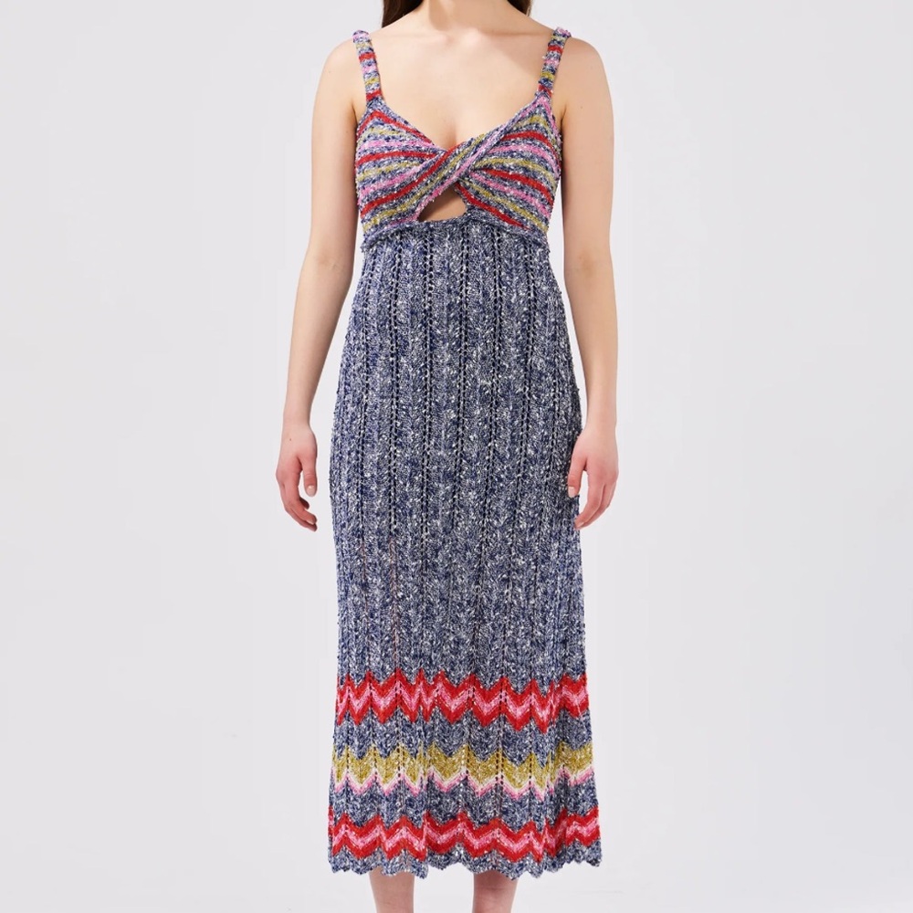 Hayley Menzies Boucle Twisted Bandeau Dress - size small